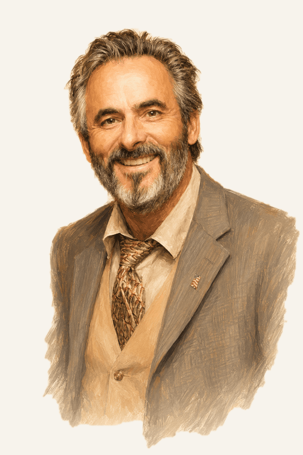 Painted portrait of David Feherty