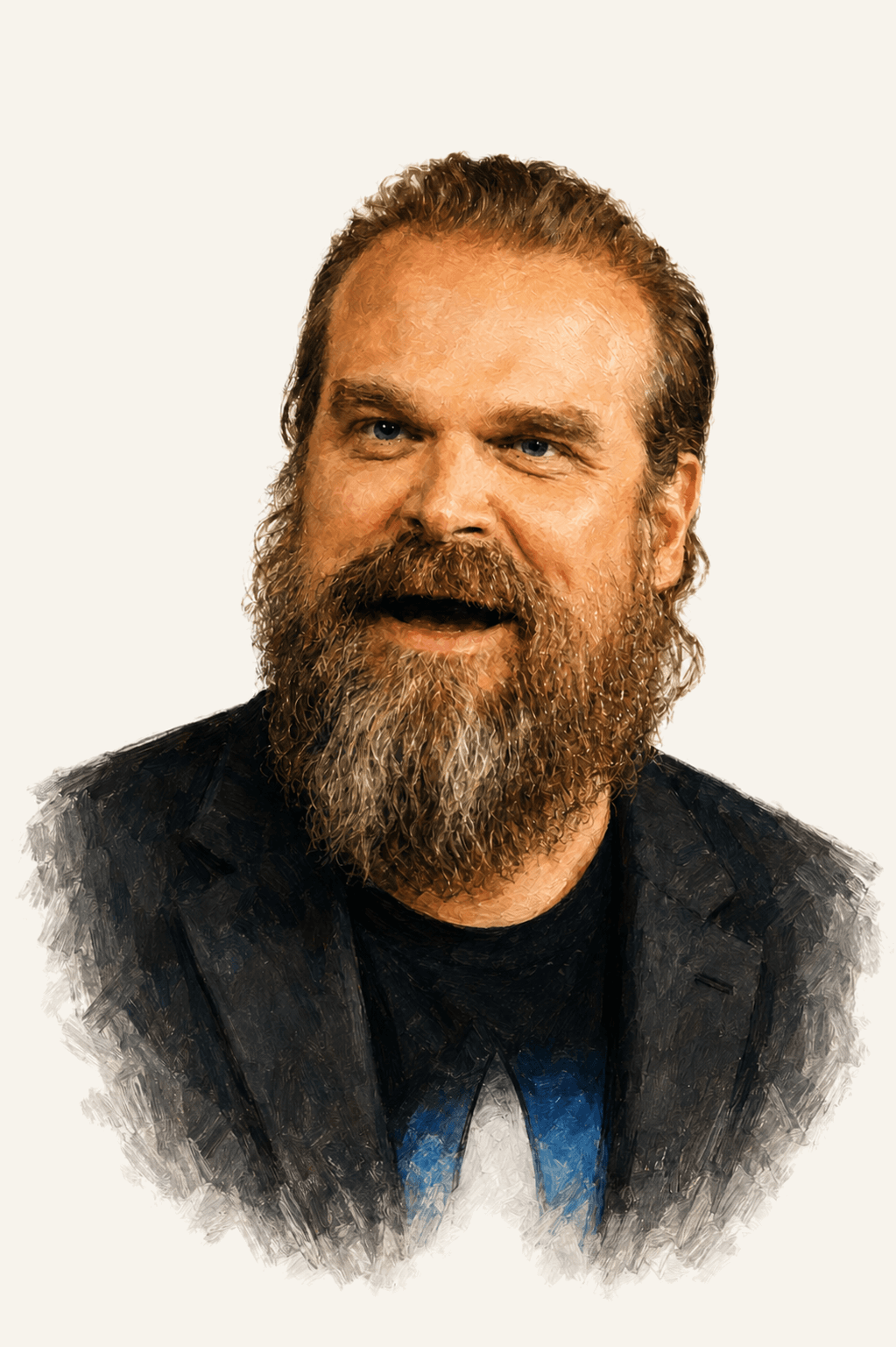 Painted portrait of David Harbour