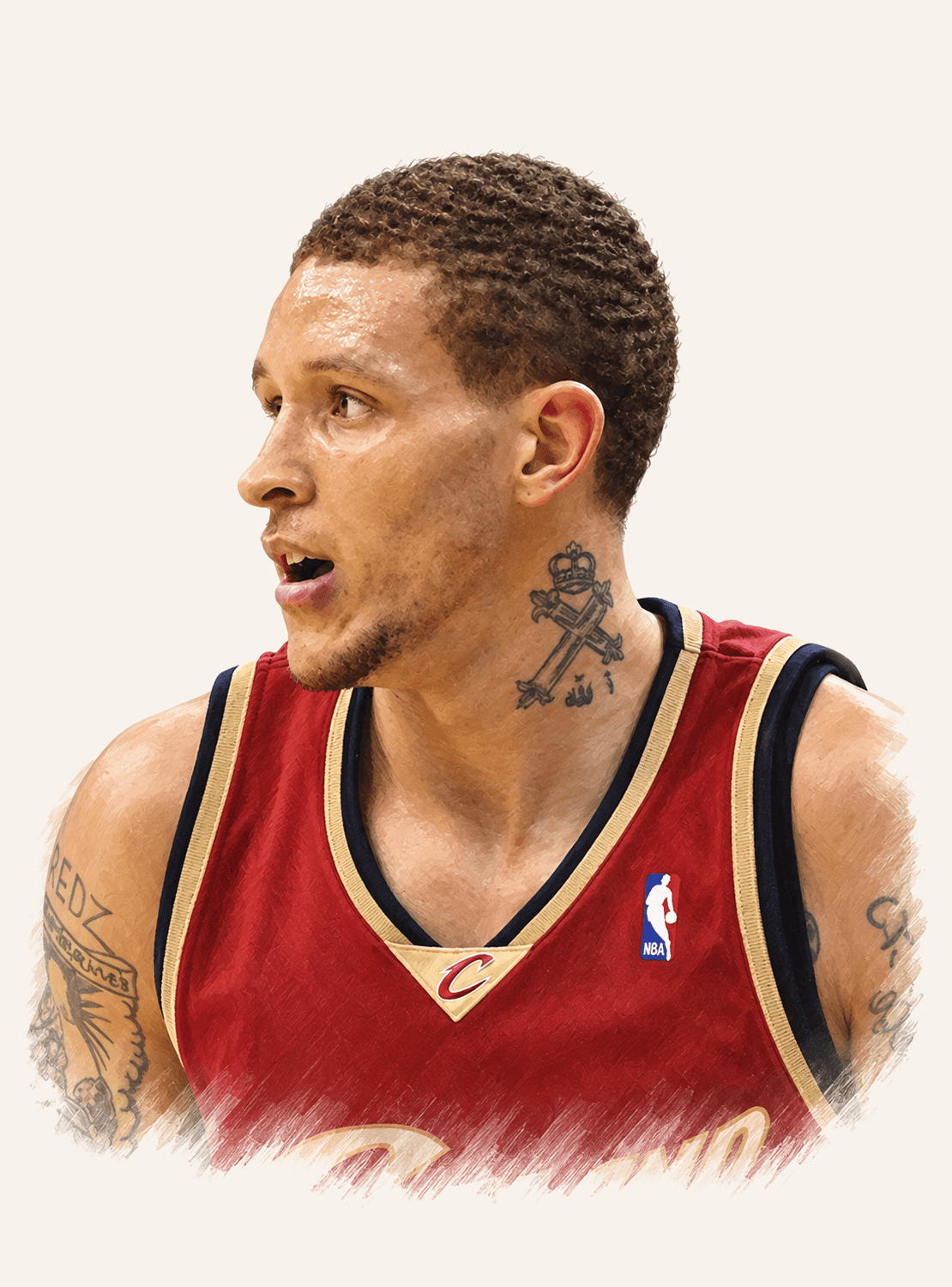 Painted portrait of Delonte West