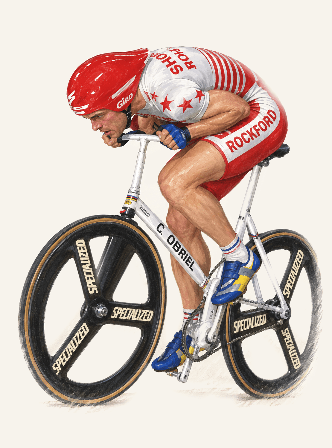 Painted portrait of Graeme Obree