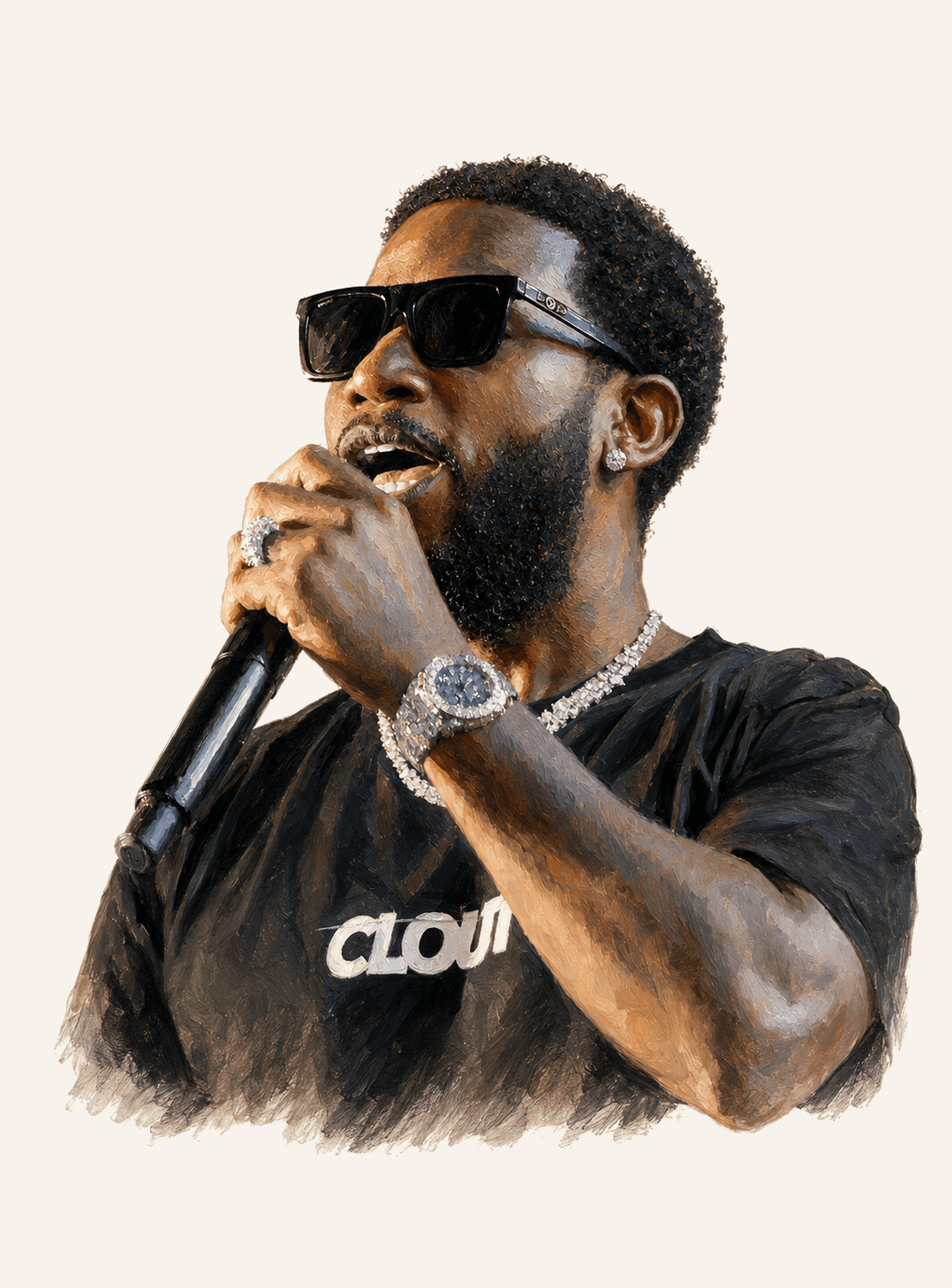 Painted portrait of Gucci Mane