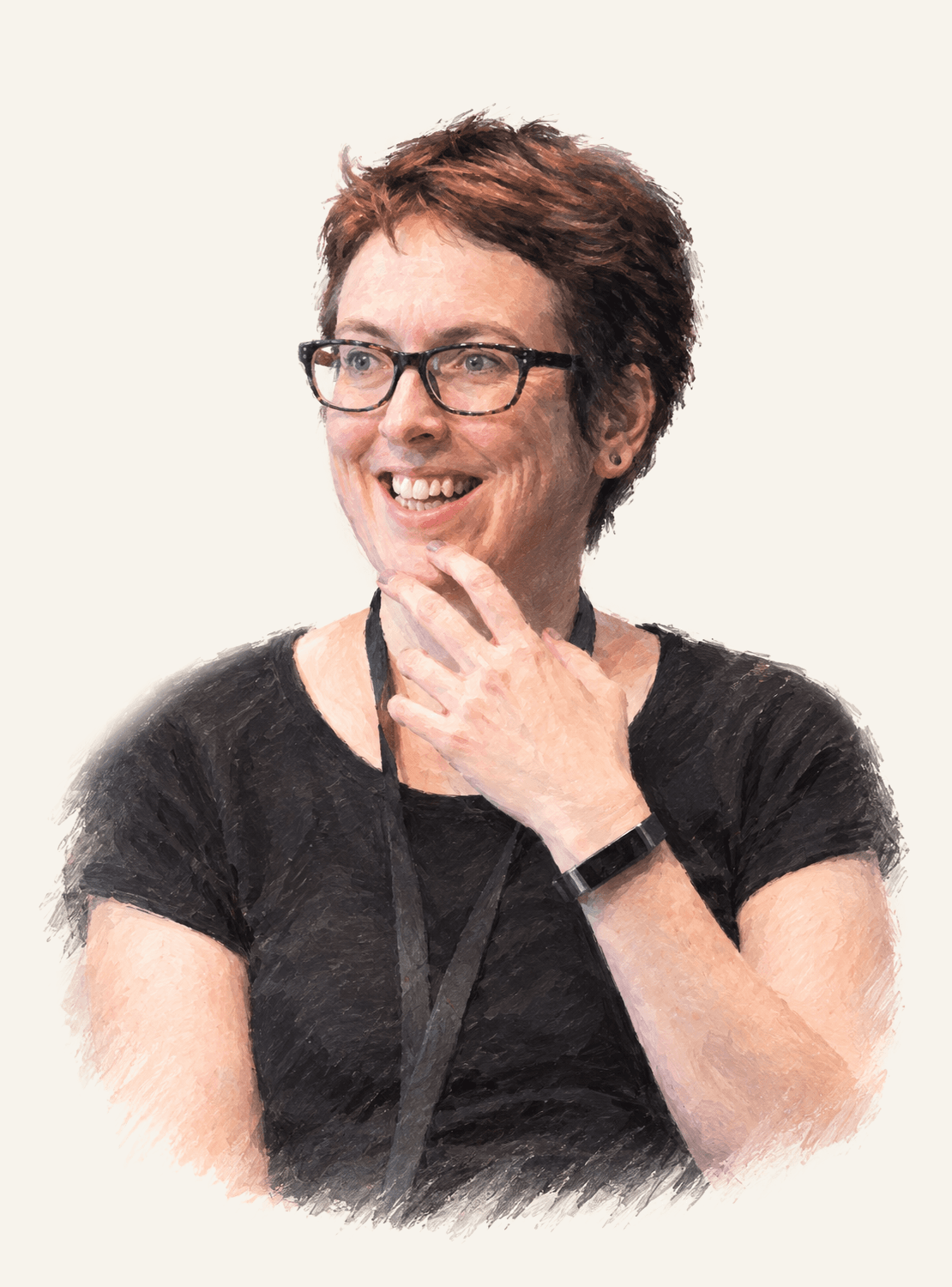 Painted portrait of Kate Devlin