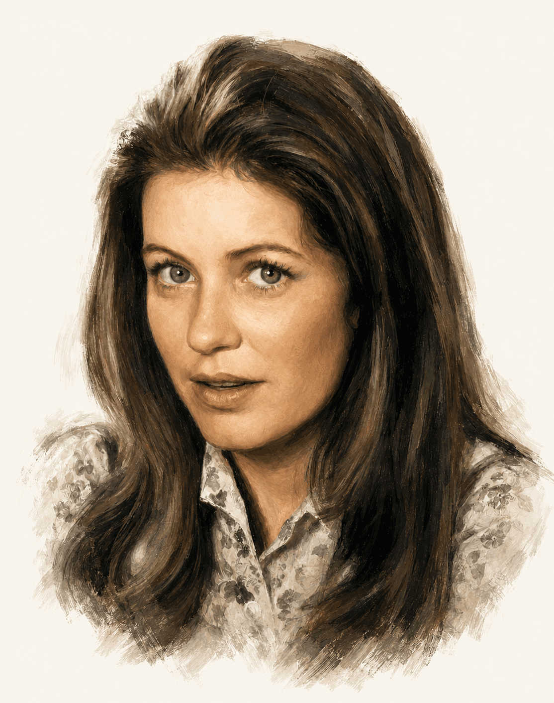 Painted portrait of Patty Duke