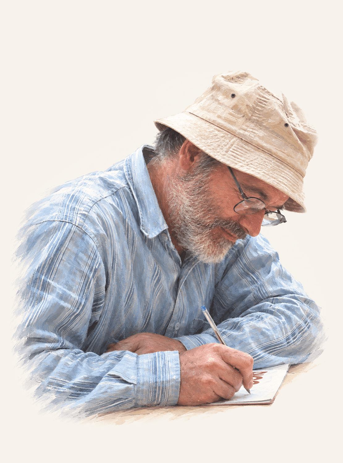 Painted portrait of Robert Munsch